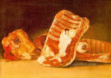 フランシスコ・ゴヤ Painting - 羊の頭のある静物画 ロマンチックな現代フランシスコ・ゴヤ